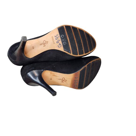 Cole Haan X Nike Air Stiletto High Heel Shoe Booties Black Suede 8B - Picture 5 of 5